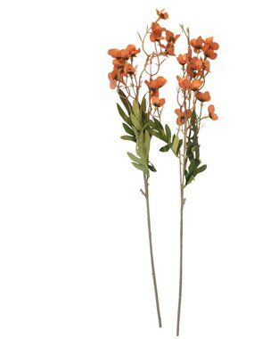Terracotta Coral Dogwood Stems Faux Wax Flower Burnt Orange Floral Fall Decor 24